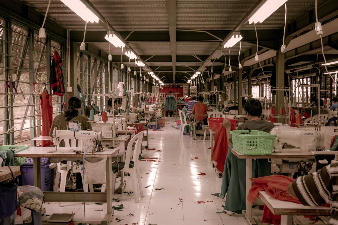 Garment workers working in tailorring clothes 
